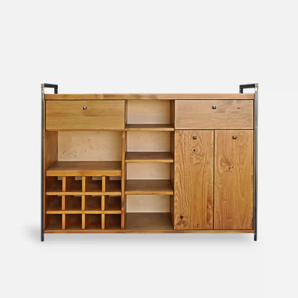 Industrialny drewniany barek na alkohole - kolor ANTYK (1)