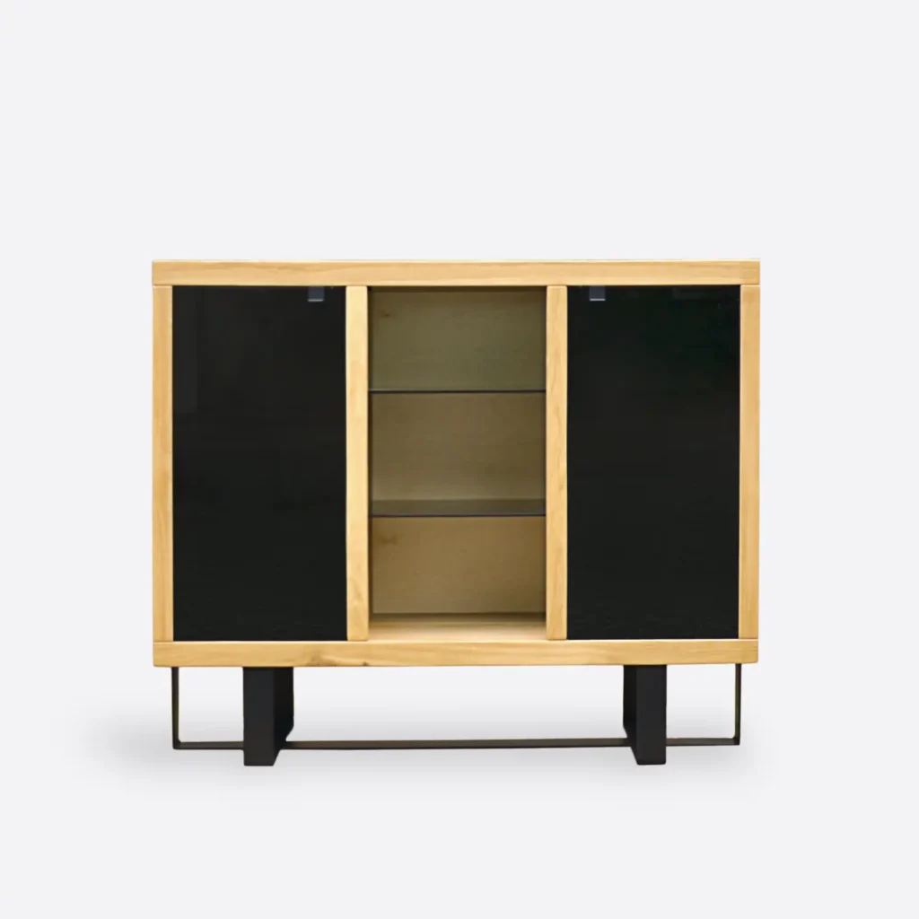 Dębowa komoda ze szkłem MOCCA