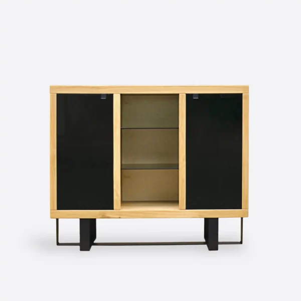 Dębowa komoda ze szkłem MOCCA