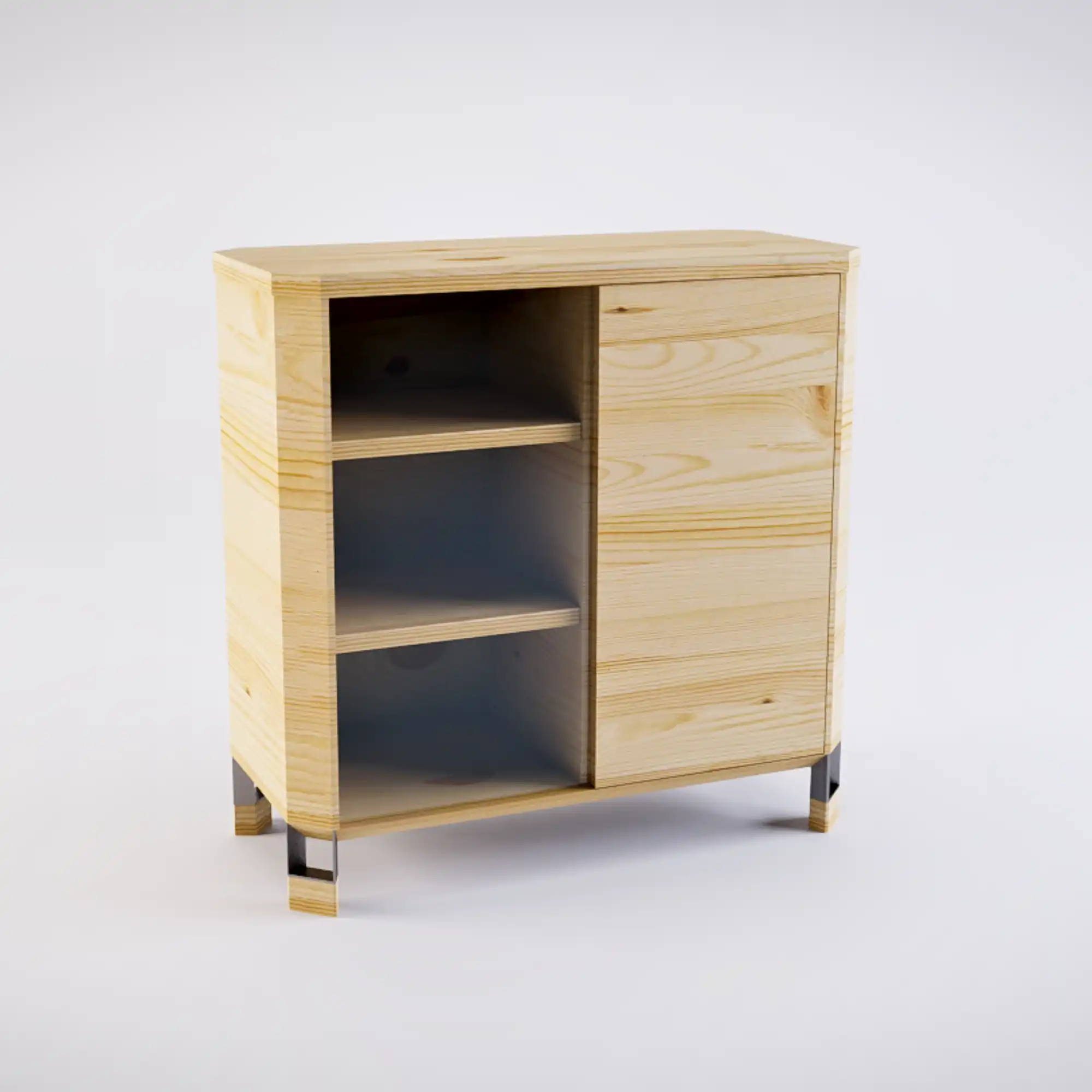 Komoda drewniana ze szkłem do salonu BRISTOL