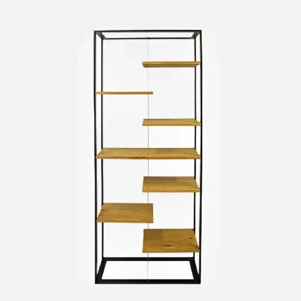 Regał industrialny z dębowymi półkami IBSEN