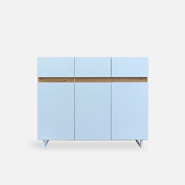 Nowoczesna komoda biała z drewna litego do salonu DORIS (7)