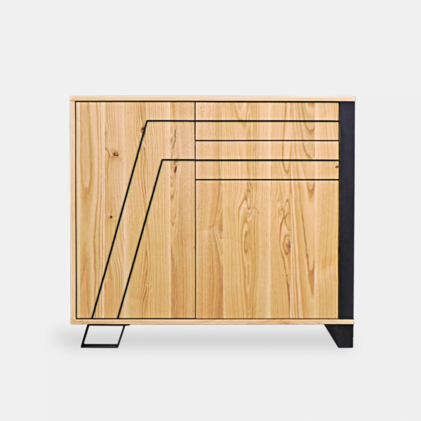 dębowa komoda bora podstawa stal czarna (2)