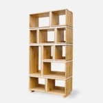 dębowy regał do salonu LIVO biała płyta (3)