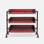 debowa polka na buty w industrialnym stylu do przedpokoju denar sosna mahoń (1)