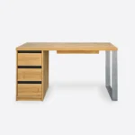 Dębowe biurko CAMERON- noga stal kolor naturalny