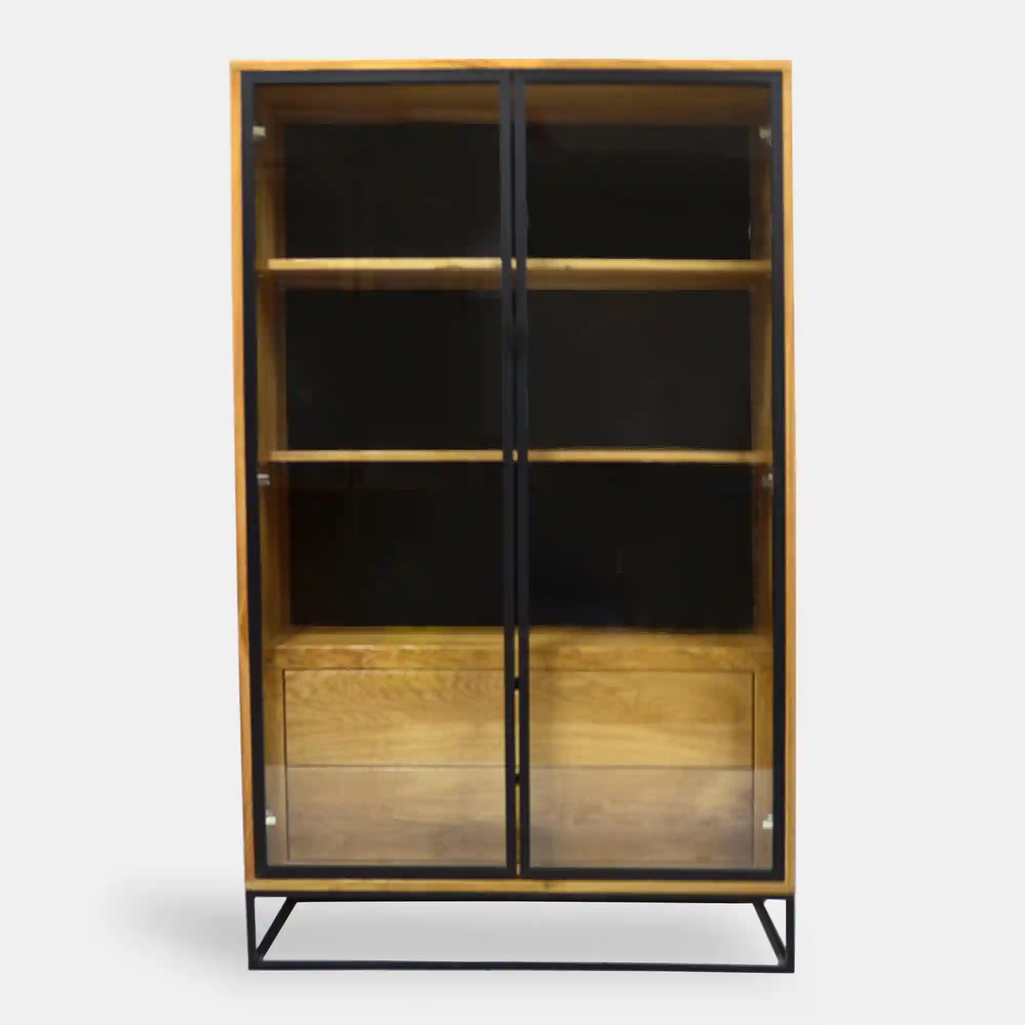 Industrialna witryna loft dębowa do salonu gabinetu MERIS