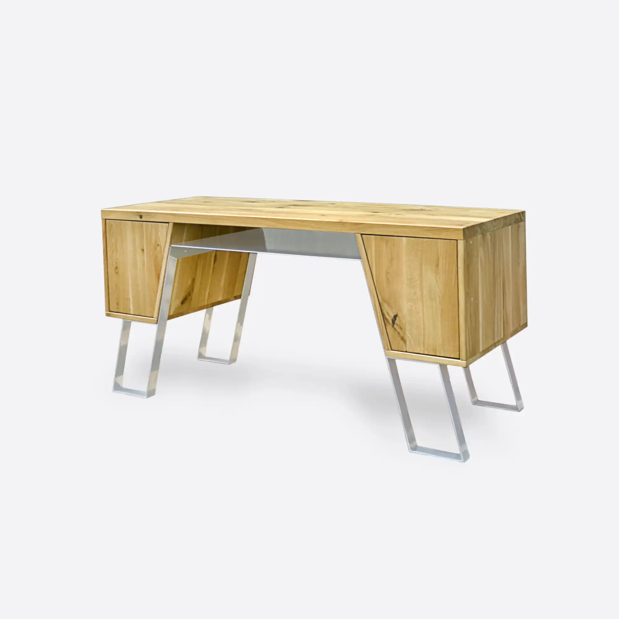 Nowoczesne biurko drewniane - dwa kontenerki - BORA