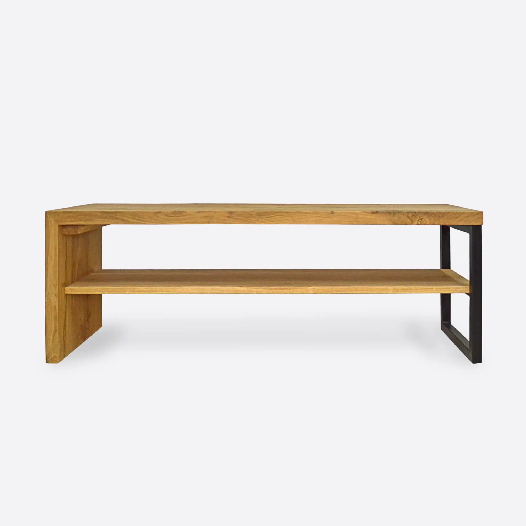 Industrialna ławka dębowa loft do przedpokoju HUGON II