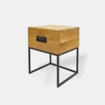 Dębowy stolik nocny z szufladą WALT II