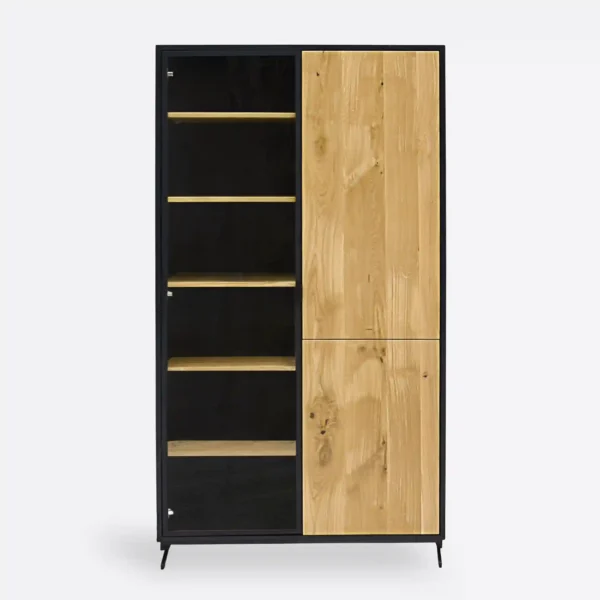 Nowoczesny czarny regał z drewna dębowego CASTEL