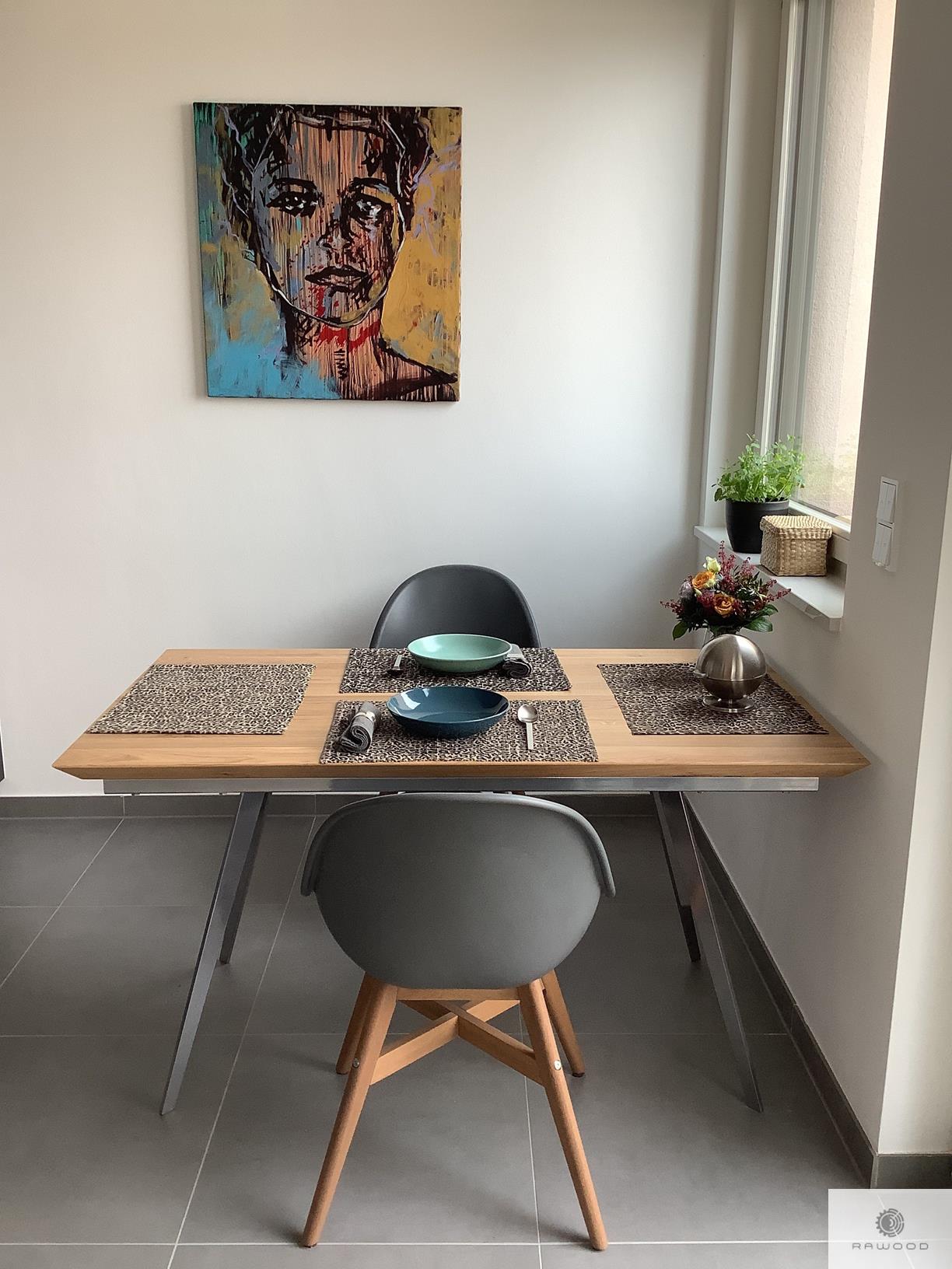 Stół dębowy na metalowych nogach VITA