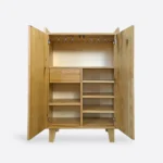 Dębowy barek na alkohole do salonu gabinetu NESS