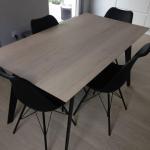 Stół dębowy z dostawkami na metalowych nogach CORTEZ