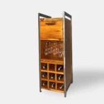 Barek alkoholowy z litego drewna do salonu