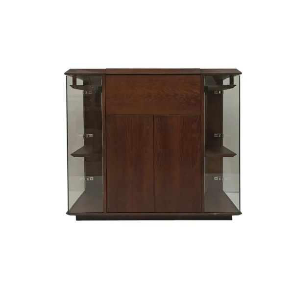 Nowoczesny barek na alkohol z drewna litego z wieszakami na kieliszki CARMEN