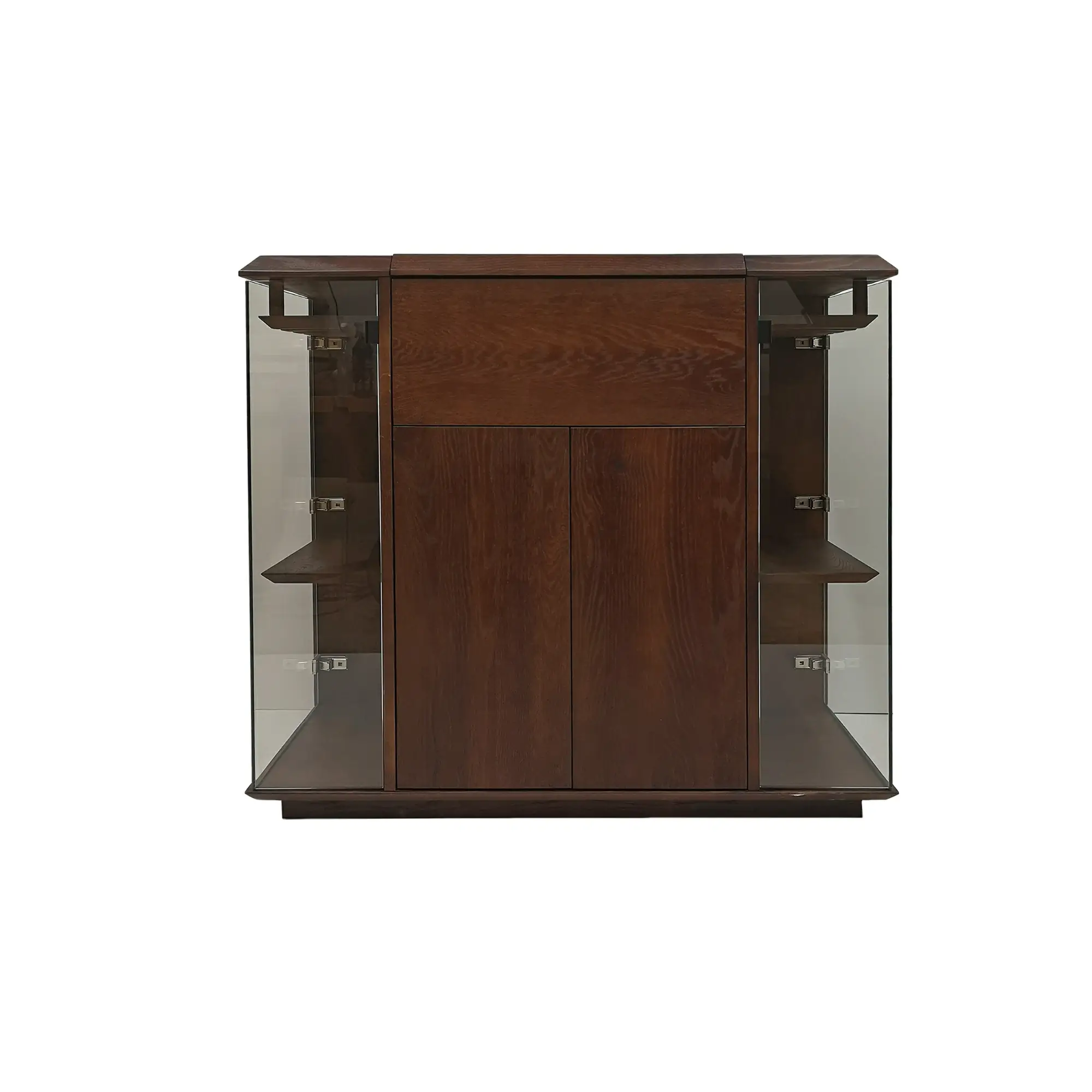 Nowoczesny barek na alkohol z drewna litego z wieszakami na kieliszki CARMEN