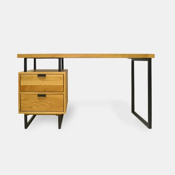 Industrialne biurko z dębowego drewna do gabinetu kancelarii HUGON