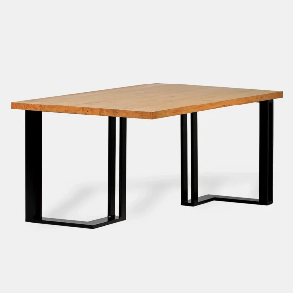 Stół z dębowym blatem, metalowa podstawa SNAKE