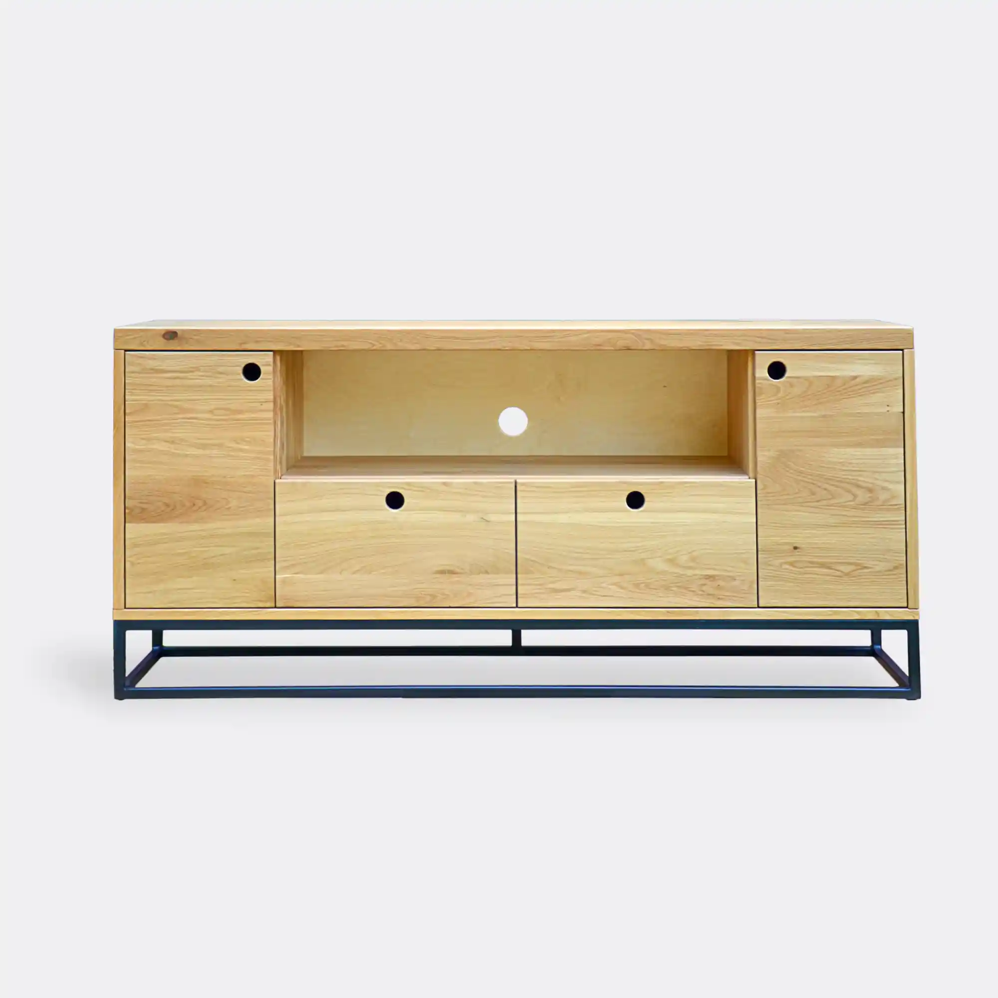 Industrialna szafka RTV loft dębowa z szufladami MERIS