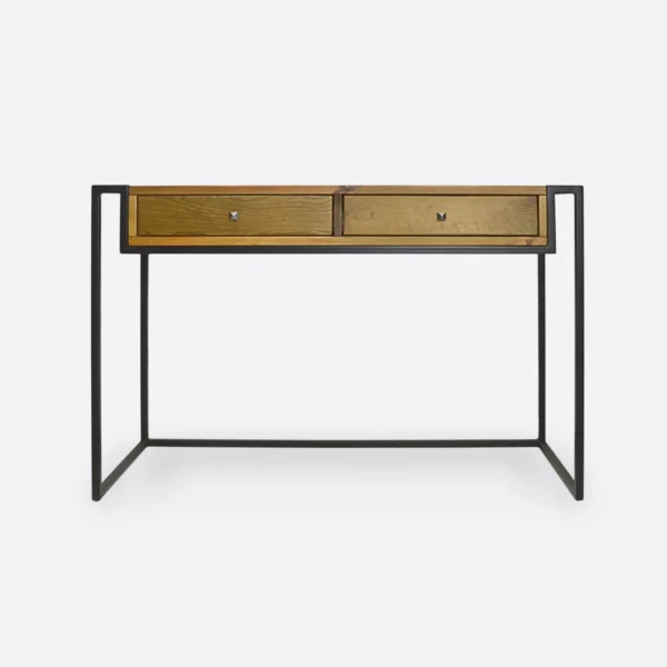 Industrialne biurko z drewna litego z szufladami do gabinetu
