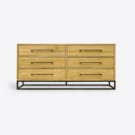 Industrialna komoda z szufladami z drewna dębowego do salonu MERIS