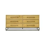 Industrialna komoda z szufladami z drewna dębowego do salonu MERIS