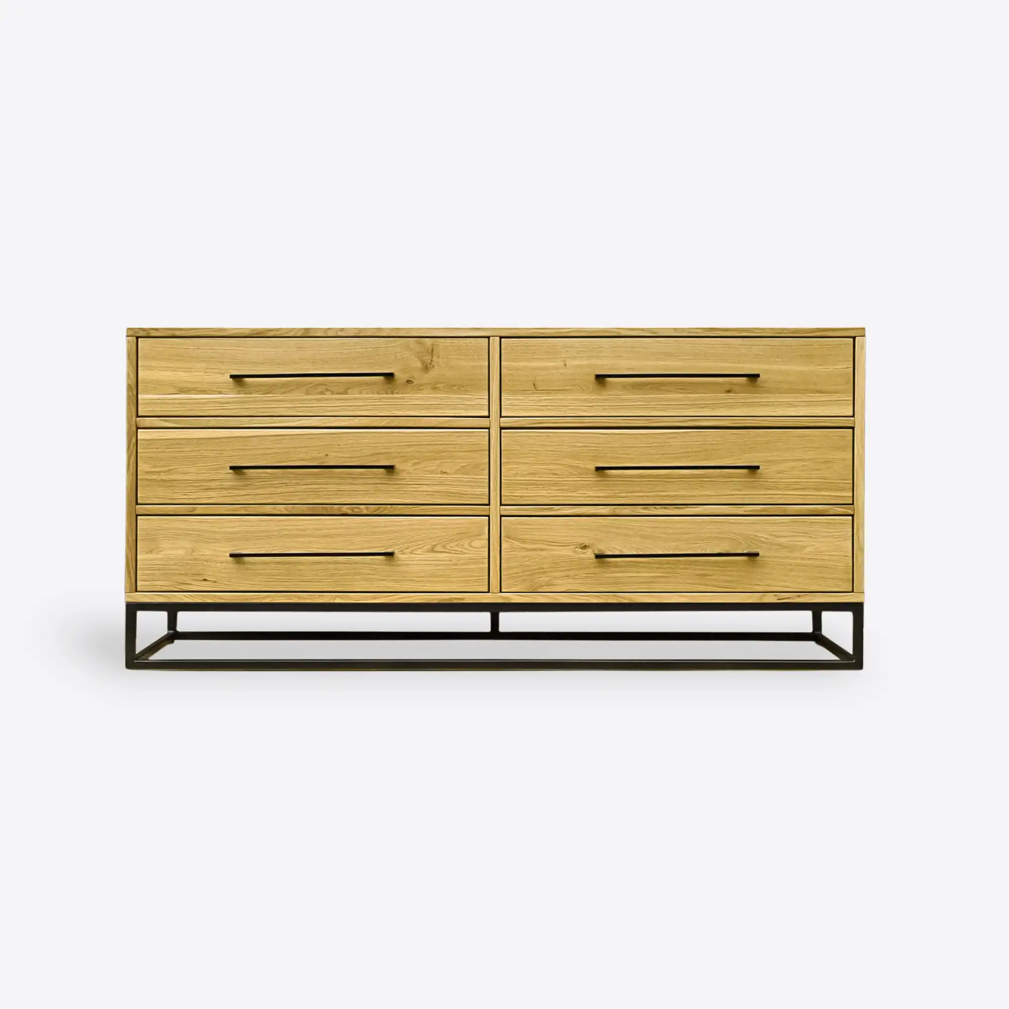 Industrialna komoda z szufladami z drewna dębowego do salonu MERIS