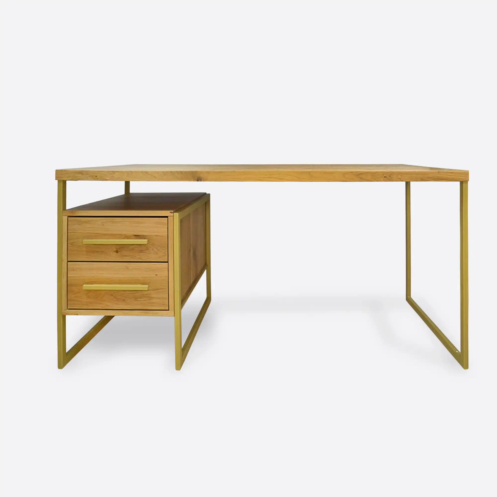 Biurko industrialne drewniane z metalowymi nogami do biura GERDA