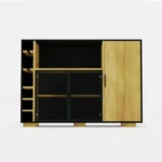 Designerski barek dębowy na alkohol do salonu CARLA