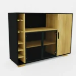 Designerski barek dębowy na alkohol do salonu CARLA